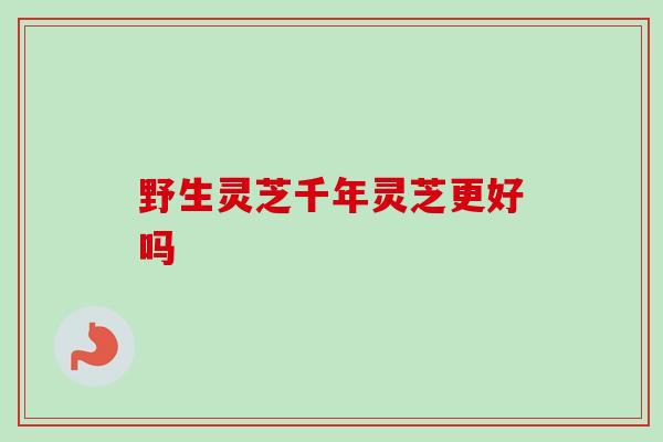 野生灵芝千年灵芝更好吗 野生灵芝千年灵芝更好吗