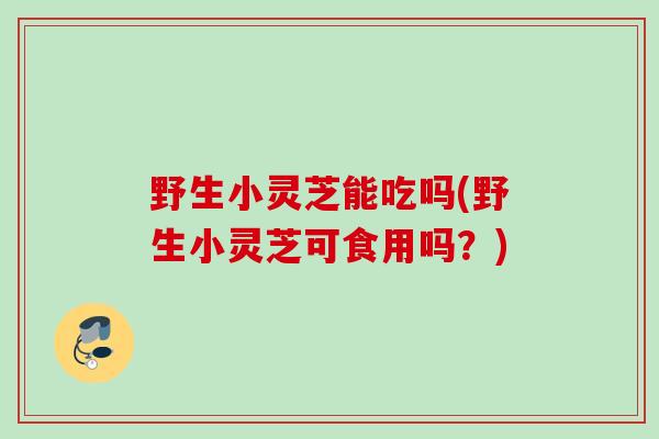 野生小灵芝能吃吗(野生小灵芝可食用吗？)