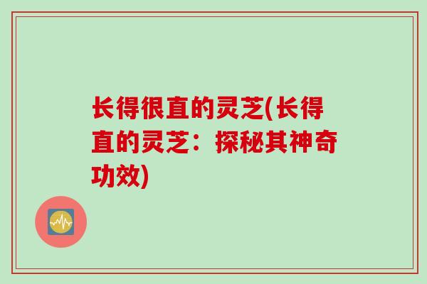 长得很直的灵芝(长得直的灵芝：探秘其神奇功效)