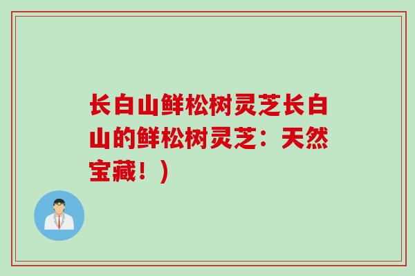 长白山鲜松树灵芝长白山的鲜松树灵芝:天然宝藏!) 长白山鲜松树灵芝长白山的鲜松树灵芝:天然宝藏!)