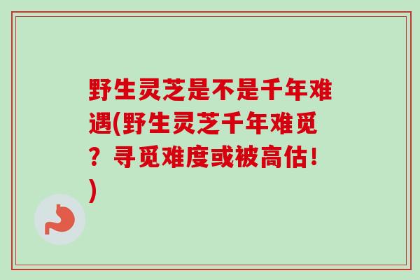 野生灵芝是不是千年难遇(野生灵芝千年难觅?寻觅难度或被高估!) 野生灵芝是不是千年难遇(野生灵芝千年难觅?寻觅难度或被高估!)