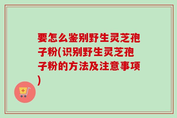 要怎么鉴别野生灵芝孢子粉(识别野生灵芝孢子粉的方法及注意事项) 要怎么鉴别野生灵芝孢子粉(识别野生灵芝孢子粉的方法及注意事项)