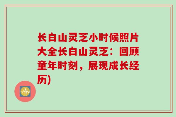 长白山灵芝小时候照片大全长白山灵芝:回顾童年时刻,展现成长经历) 长白山灵芝小时候照片大全长白山灵芝:回顾童年时刻,展现成长经历)
