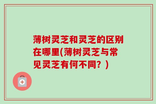 薄树灵芝和灵芝的区别在哪里(薄树灵芝与常见灵芝有何不同？)