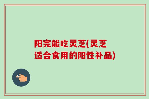 阳完能吃灵芝(灵芝 适合食用的阳性补品) 阳完能吃灵芝(灵芝 适合食用的阳性补品)
