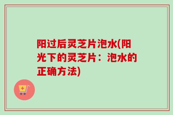 阳过后灵芝片泡水(阳光下的灵芝片：泡水的正确方法)