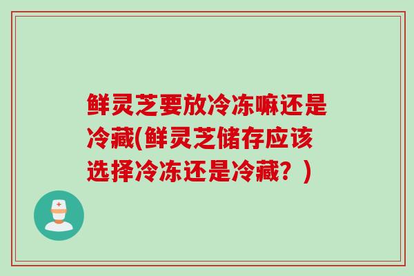 鲜灵芝要放冷冻嘛还是冷藏(鲜灵芝储存应该选择冷冻还是冷藏？)