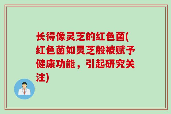 长得像灵芝的红色菌(红色菌如灵芝般被赋予健康功能，引起研究关注)