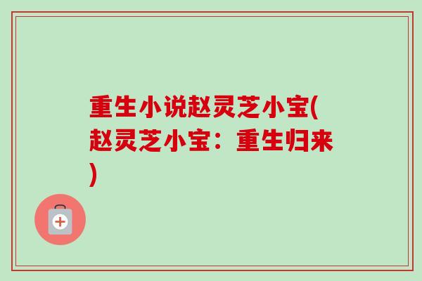 重生小说赵灵芝小宝(赵灵芝小宝：重生归来)