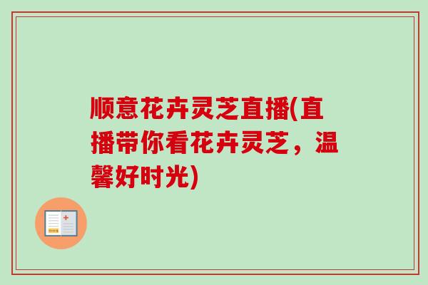 顺意花卉灵芝直播(直播带你看花卉灵芝，温馨好时光)