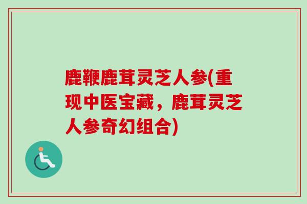 鹿鞭鹿茸灵芝人参(重现中医宝藏，鹿茸灵芝人参奇幻组合)