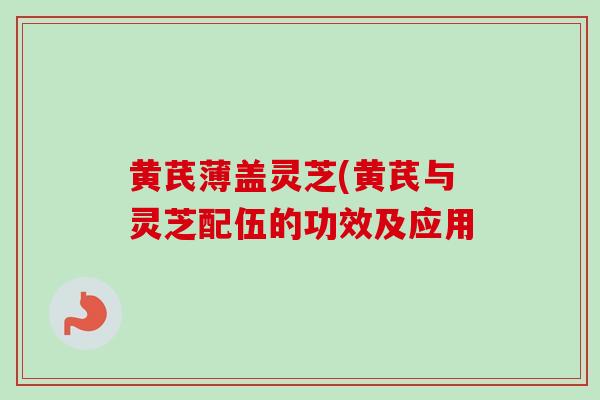 黄芪薄盖灵芝(黄芪与灵芝配伍的功效及应用