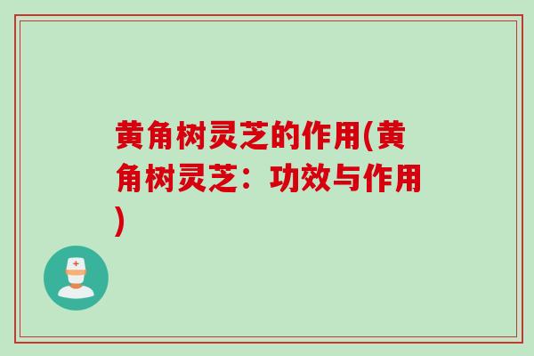 黄角树灵芝的作用(黄角树灵芝：功效与作用)