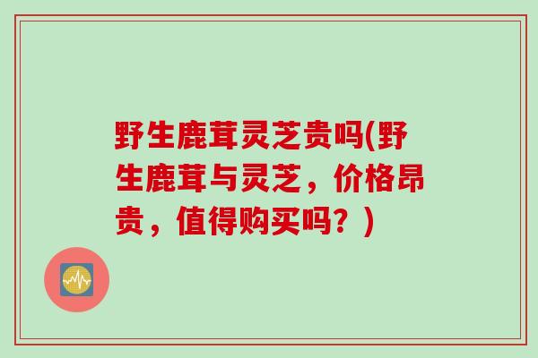 野生鹿茸灵芝贵吗(野生鹿茸与灵芝，价格昂贵，值得购买吗？)