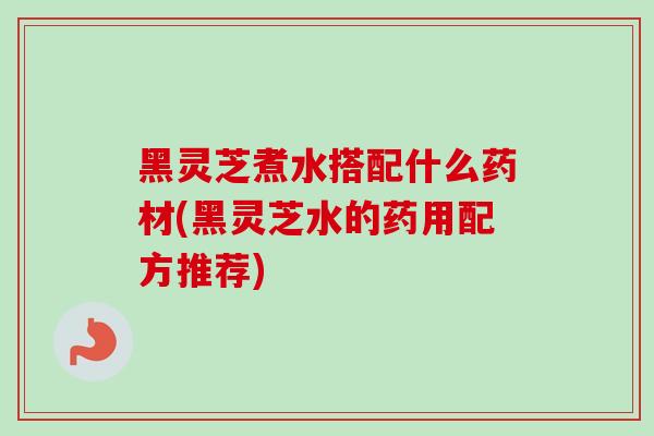黑灵芝煮水搭配什么药材(黑灵芝水的药用配方推荐)