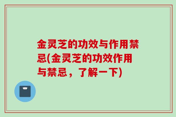 金灵芝的功效与作用禁忌(金灵芝的功效作用与禁忌，了解一下)