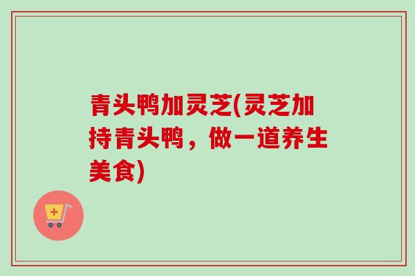 青头鸭加灵芝(灵芝加持青头鸭，做一道养生美食)