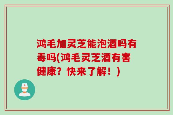 鸿毛加灵芝能泡酒吗有毒吗(鸿毛灵芝酒有害健康？快来了解！)