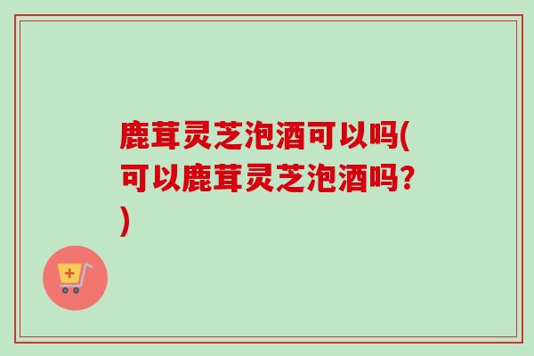 鹿茸灵芝泡酒可以吗(可以鹿茸灵芝泡酒吗？)