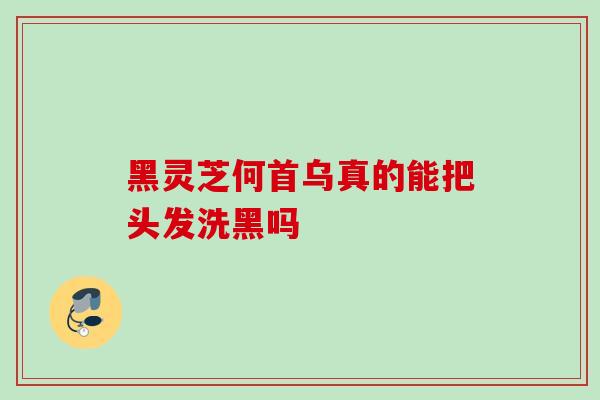 黑灵芝何首乌真的能把头发洗黑吗