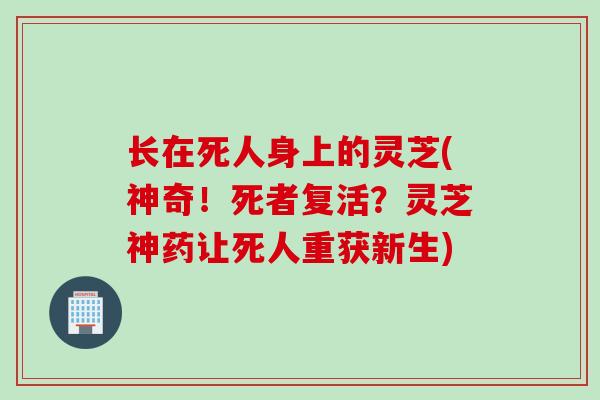 长在死人身上的灵芝(神奇!死者复活?灵芝神药让死人重获新生) 长在死人身上的灵芝(神奇!死者复活?灵芝神药让死人重获新生)