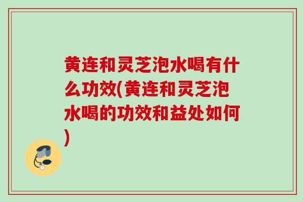 黄连和灵芝泡水喝有什么功效(黄连和灵芝泡水喝的功效和益处如何)