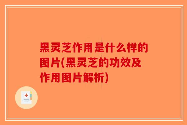 黑灵芝作用是什么样的图片(黑灵芝的功效及作用图片解析)