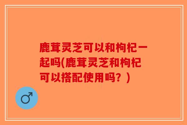 鹿茸灵芝可以和枸杞一起吗(鹿茸灵芝和枸杞可以搭配使用吗？)