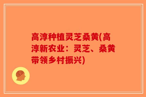高淳种植灵芝桑黄(高淳新农业：灵芝、桑黄带领乡村振兴)