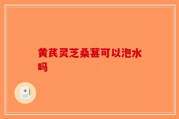 黄芪灵芝桑葚可以泡水吗