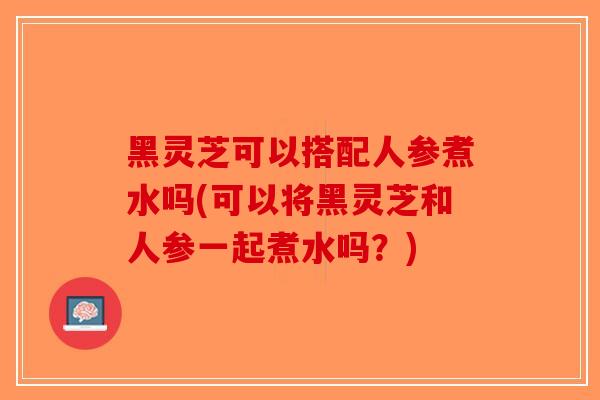 黑灵芝可以搭配人参煮水吗(可以将黑灵芝和人参一起煮水吗？)