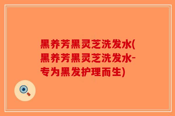 黑养芳黑灵芝洗发水(黑养芳黑灵芝洗发水-专为黑发护理而生)