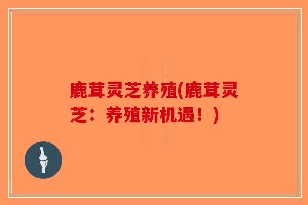 鹿茸灵芝养殖(鹿茸灵芝：养殖新机遇！)