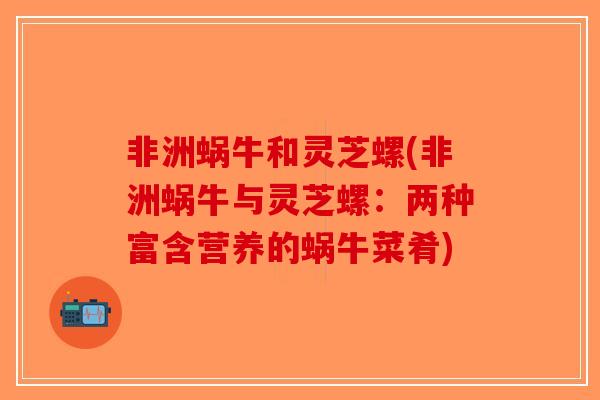非洲蜗牛和灵芝螺(非洲蜗牛与灵芝螺：两种富含营养的蜗牛菜肴)