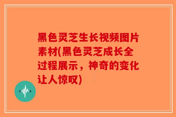 黑色灵芝生长视频图片素材(黑色灵芝成长全过程展示，神奇的变化让人惊叹)