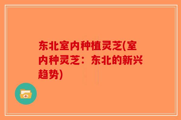 东北室内种植灵芝(室内种灵芝:东北的新兴趋势) 东北室内种植灵芝(室内种灵芝:东北的新兴趋势)