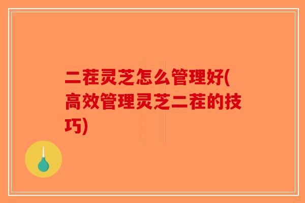 二茬灵芝怎么管理好(高效管理灵芝二茬的技巧) 二茬灵芝怎么管理好(高效管理灵芝二茬的技巧)