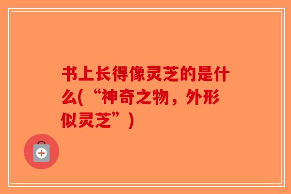 书上长得像灵芝的是什么(“神奇之物,外形似灵芝”) 书上长得像灵芝的是什么(“神奇之物,外形似灵芝”)