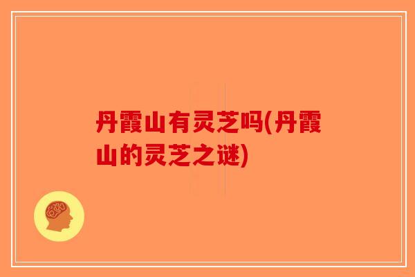 丹霞山有灵芝吗(丹霞山的灵芝之谜)