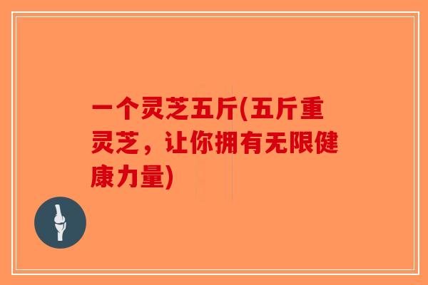 一个灵芝五斤(五斤重灵芝，让你拥有无限健康力量)
