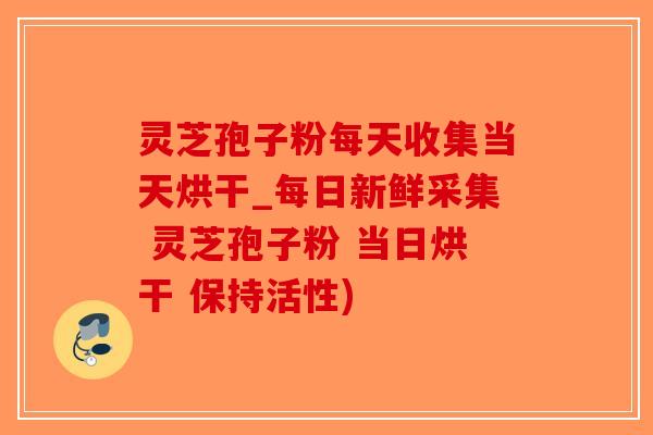 灵芝孢子粉每天收集当天烘干_每日新鲜采集 灵芝孢子粉 当日烘干 保持活性)