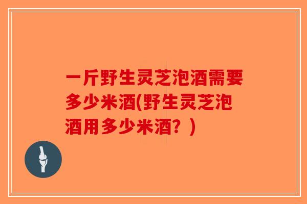 一斤野生灵芝泡酒需要多少米酒(野生灵芝泡酒用多少米酒？)