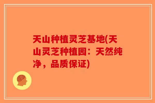 天山种植灵芝基地(天山灵芝种植园:天然纯净,品质保证) 天山种植灵芝基地(天山灵芝种植园:天然纯净,品质保证)