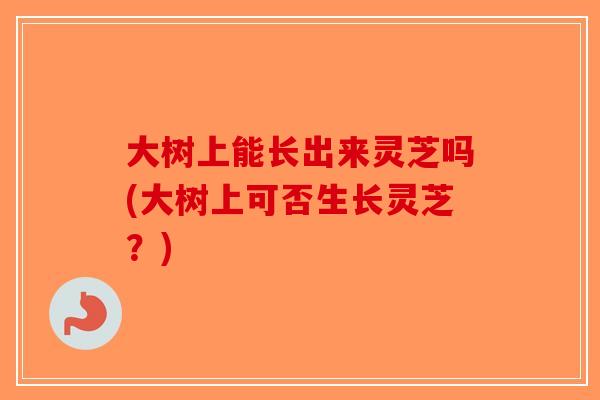 大树上能长出来灵芝吗(大树上可否生长灵芝？)