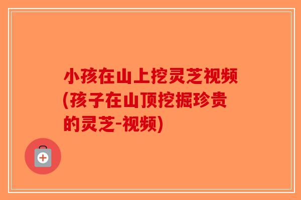 小孩在山上挖灵芝视频(孩子在山顶挖掘珍贵的灵芝-视频)