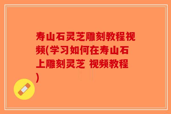 寿山石灵芝雕刻教程视频(学习如何在寿山石上雕刻灵芝 视频教程)