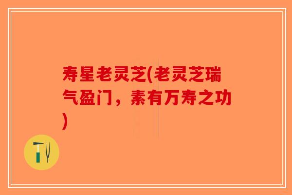 寿星老灵芝(老灵芝瑞气盈门，素有万寿之功)