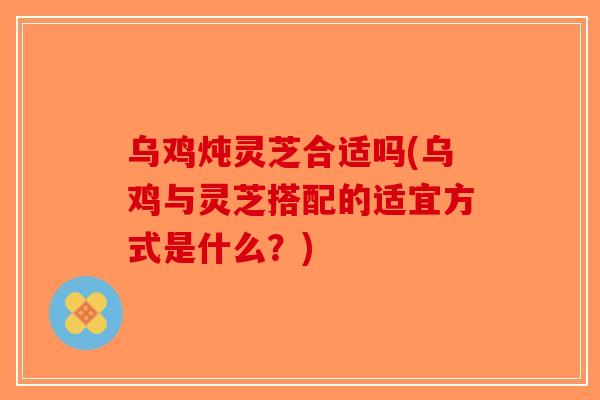 乌鸡炖灵芝合适吗(乌鸡与灵芝搭配的适宜方式是什么？)
