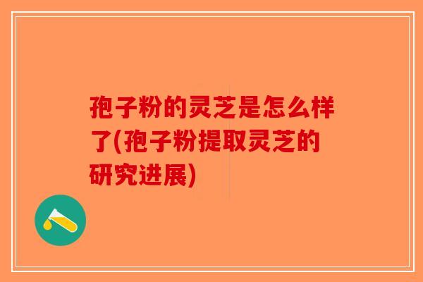 孢子粉的灵芝是怎么样了(孢子粉提取灵芝的研究进展)