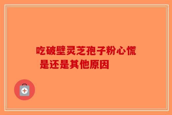 吃破壁灵芝孢子粉心慌 是还是其他原因
